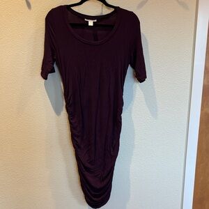 Motherhood Maternity Rich Plum Midi Dress